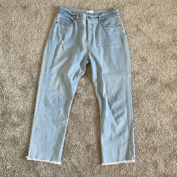 Loft High Rise Straight Cropped Light Wash Jeans - Picture 2 of 6